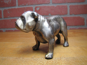 MACK TRUCK BULLDOG Old Advertising Dog Paperweight Silver Plate Metal Ornate