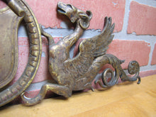 Load image into Gallery viewer, WINGED SERPENTS GRIFFIN MONSTERS BEASTS Antique Ornate Brass Decorative Arts Hardware Element
