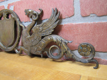 Load image into Gallery viewer, WINGED SERPENTS GRIFFIN MONSTERS BEASTS Antique Ornate Brass Decorative Arts Hardware Element
