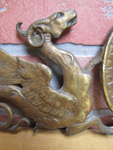 Load image into Gallery viewer, WINGED SERPENTS GRIFFIN MONSTERS BEASTS Antique Ornate Brass Decorative Arts Hardware Element
