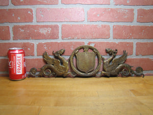 WINGED SERPENTS GRIFFIN MONSTERS BEASTS Antique Ornate Brass Decorative Arts Hardware Element