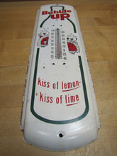 Load image into Gallery viewer, BUBBLE UP Orig Old Advertising Thermometer Sign Made in USA kiss of lemon lime
