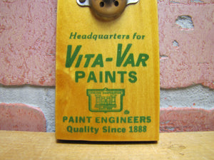 VITA-VAR PAINTS W M SHAEFFER 307 Market St LEMOYNE PA Old Wooden Advertising Thermometer Sign