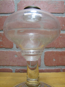 Antique Decorative Arts Oil Lamp Light Glass Brass Threaded Fitter flint pressed