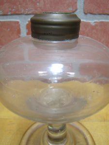 Antique Decorative Arts Oil Lamp Light Glass Brass Threaded Fitter flint pressed