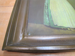 LA BELLE CHOCOLATIERE WALTER BAKER & Co Antique Tin Self Framed Advertising Sign CHOCOLATE
