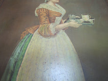 Load image into Gallery viewer, LA BELLE CHOCOLATIERE WALTER BAKER &amp; Co Antique Tin Self Framed Advertising Sign CHOCOLATE
