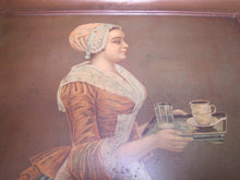 Load image into Gallery viewer, LA BELLE CHOCOLATIERE WALTER BAKER &amp; Co Antique Tin Self Framed Advertising Sign CHOCOLATE
