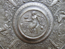 Load image into Gallery viewer, Antique Mythological Characters Scenes Decorative Arts High Relief Metal Charger Plaque Grand Tour Design Style Ornate
