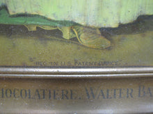 Load image into Gallery viewer, LA BELLE CHOCOLATIERE WALTER BAKER &amp; Co Antique Tin Self Framed Advertising Sign CHOCOLATE
