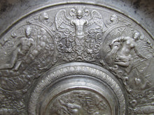 Load image into Gallery viewer, Antique Mythological Characters Scenes Decorative Arts High Relief Metal Charger Plaque Grand Tour Design Style Ornate
