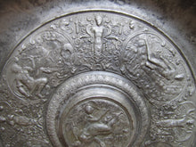Load image into Gallery viewer, Antique Mythological Characters Scenes Decorative Arts High Relief Metal Charger Plaque Grand Tour Design Style Ornate
