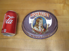 Load image into Gallery viewer, ROYALIST Antique CIGAR Advertising Glass Change Receiver Tray Sign Store Display BRUNHOFF MFG CINCINNATI OHIO
