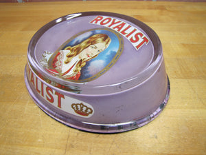 ROYALIST Antique CIGAR Advertising Glass Change Receiver Tray Sign Store Display BRUNHOFF MFG CINCINNATI OHIO