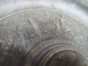 Antique Mythological Characters Scenes Decorative Arts High Relief Metal Charger Plaque Grand Tour Design Style Ornate