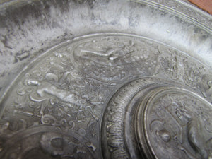 Antique Mythological Characters Scenes Decorative Arts High Relief Metal Charger Plaque Grand Tour Design Style Ornate