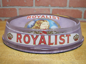 ROYALIST Antique CIGAR Advertising Glass Change Receiver Tray Sign Store Display BRUNHOFF MFG CINCINNATI OHIO