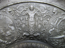 Load image into Gallery viewer, Antique Mythological Characters Scenes Decorative Arts High Relief Metal Charger Plaque Grand Tour Design Style Ornate
