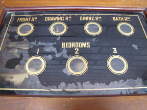 Antique SERVANT BUTLER Room Call Box Reverse Glass Front Door Drawing Room Dining Bathroom Bedrooms 1 2 3
