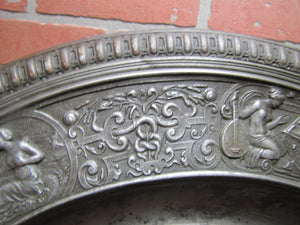 Antique Mythological Characters Scenes Decorative Arts High Relief Metal Charger Plaque Grand Tour Design Style Ornate