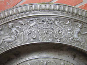Antique Mythological Characters Scenes Decorative Arts High Relief Metal Charger Plaque Grand Tour Design Style Ornate