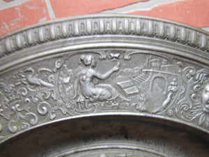Antique Mythological Characters Scenes Decorative Arts High Relief Metal Charger Plaque Grand Tour Design Style Ornate