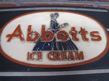 Load image into Gallery viewer, ABBOTTS ICE CREAM Orig Old Menuboard Country Store Advertising Sign Red White &amp; Blue Americana
