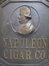 Load image into Gallery viewer, NAPOLEON CIGAR CO Antique Bronze Cigar Store Display Advertising Sign Plaque PRICE BROS CHICAGO
