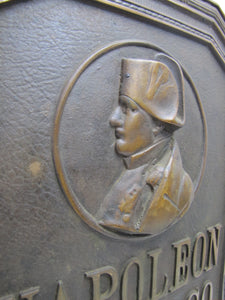 NAPOLEON CIGAR CO Antique Bronze Cigar Store Display Advertising Sign Plaque PRICE BROS CHICAGO