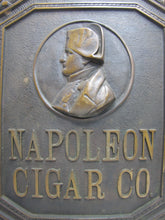 Load image into Gallery viewer, NAPOLEON CIGAR CO Antique Bronze Cigar Store Display Advertising Sign Plaque PRICE BROS CHICAGO
