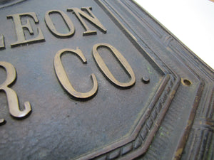 NAPOLEON CIGAR CO Antique Bronze Cigar Store Display Advertising Sign Plaque PRICE BROS CHICAGO