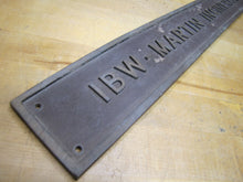 Load image into Gallery viewer, IBW MARTIN INCINERATOR GROUP Old Brass Nameplate Plaque Sign Industrial Equipment Machinery
