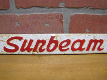Load image into Gallery viewer, CONTE&#39;S SUNBEAM BREAD Old Embossed Metal Advertising Sign Door Push Display Rack
