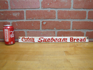 CONTE'S SUNBEAM BREAD Old Embossed Metal Advertising Sign Door Push Display Rack