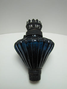Deep Blue Glass Peg Oil Lamp Part Insert Decorative Art Light Fixture Hardware