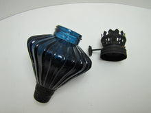 Load image into Gallery viewer, Deep Blue Glass Peg Oil Lamp Part Insert Decorative Art Light Fixture Hardware
