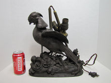Load image into Gallery viewer, 19c P COMOLERA Fighting Cock Bird Small Vermin Eggs Antique French Statue Lamp Paul Comolera (1818-1897)
