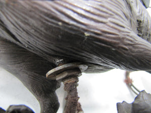 19c P COMOLERA Fighting Cock Bird Small Vermin Eggs Antique French Statue Lamp Paul Comolera (1818-1897)