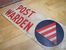 Load image into Gallery viewer, POST WARDEN SECTOR 32 POST 2 Old WW2 Civil Defense CD Cold War Advertising Sign
