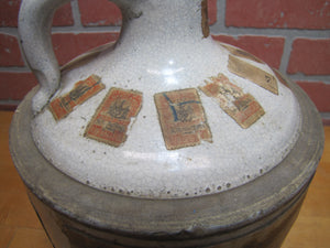 ULMAN & SONS DEALERS IN WINES & LIQUORS BALTO MD Antique Stoneware Jug Folk Art Distillery Merchant