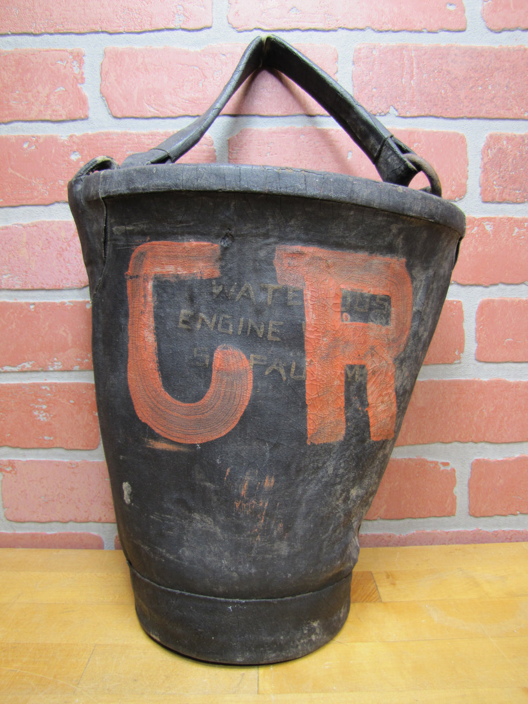 Old Fire Brigade Water Bucket Firefighting Safety Tool Sign Extinguisher Advertising