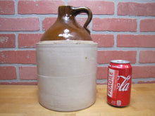 Load image into Gallery viewer, E E GRAY &amp; Co BOSTON MASS IMPORTERS &amp; WHOLESALE GROCERS Antique Stoneware Ad Jug Two Tone Handle
