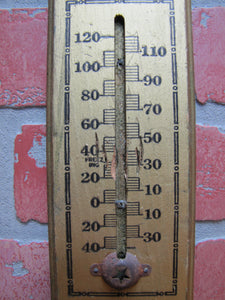 RADDATZ BROS CO SUMMIT ILL COAL WOOD ICE Old Wooden Advertising Thermometer Sign PHONE SUMMIT 20