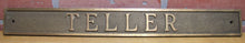 Load image into Gallery viewer, TELLER Original Old Thick Embossed Brass Bank Pawn Shop Business Advertising Sign Plaque

