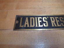 Load image into Gallery viewer, LADIES REST ROOM Old Brass &amp; Black Sign Bathroom Diner Bar Pub Gas Station Advertising
