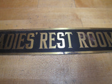 Load image into Gallery viewer, LADIES REST ROOM Old Brass &amp; Black Sign Bathroom Diner Bar Pub Gas Station Advertising
