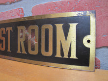 Load image into Gallery viewer, LADIES REST ROOM Old Brass &amp; Black Sign Bathroom Diner Bar Pub Gas Station Advertising
