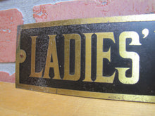 Load image into Gallery viewer, LADIES REST ROOM Old Brass &amp; Black Sign Bathroom Diner Bar Pub Gas Station Advertising
