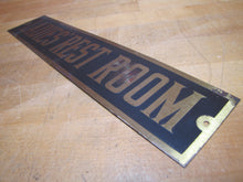 Load image into Gallery viewer, LADIES REST ROOM Old Brass &amp; Black Sign Bathroom Diner Bar Pub Gas Station Advertising
