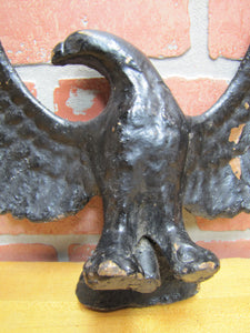 Old Cast Iron Spread Winged Eagle Figural Bird Statue Plaque Decorative Wall Art Statue
